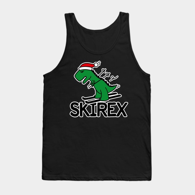 Skirex T-Rex skiing Dinosaur Tyrannosaurus Ski pun Tank Top by LaundryFactory